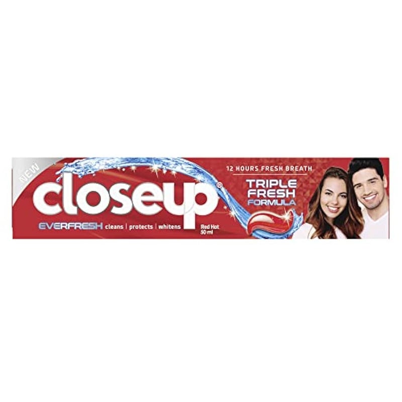 Close Up CLOSEUP Triple Fresh Formula Gel Toothpaste, Red Hot, 50ml - Image 1