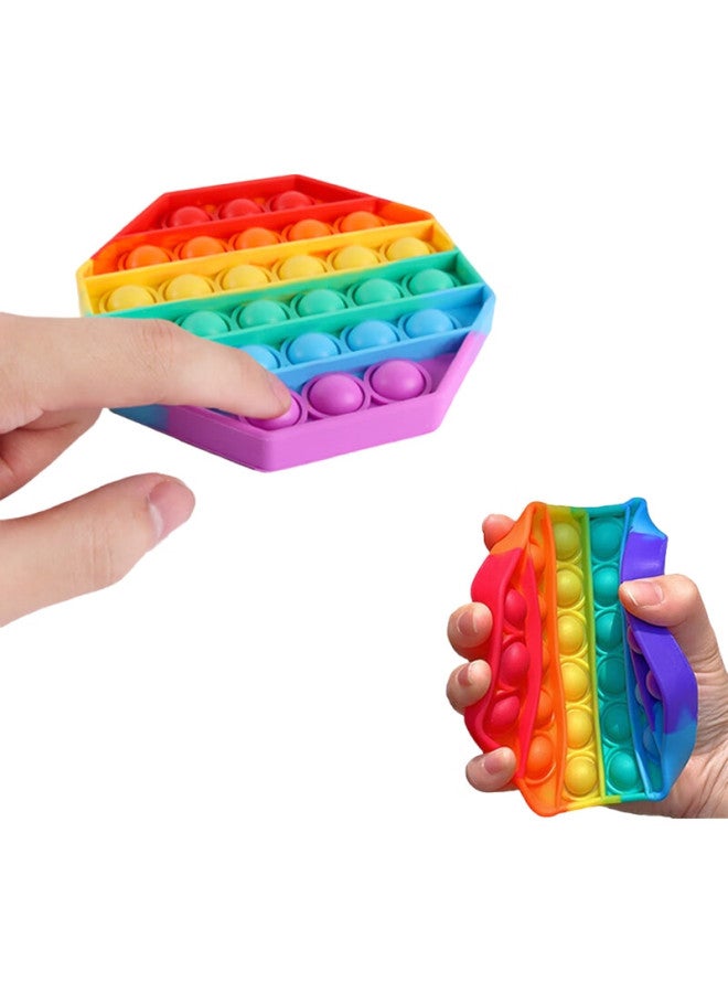 Tatanice Rainbow Push Toy, Stress Relief Squeeze Toy, 2 Pieces, For Boys And Girls, Back-To And Birthday Gift - Image 1