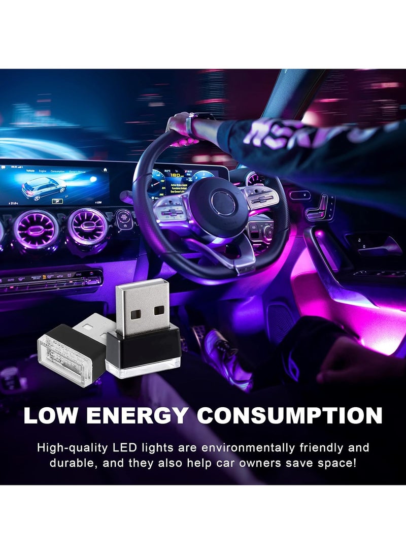 7 قطع من مصابيح LED USB لتزيين جو السيارة الداخلي، مصباح ليلي صغير مزود بمنفذ USB، إضاءة محيطة محمولة للسيارة، ملحقات داخلية عالمية للكمبيوتر المحمول باللون الأزرق - Image 4