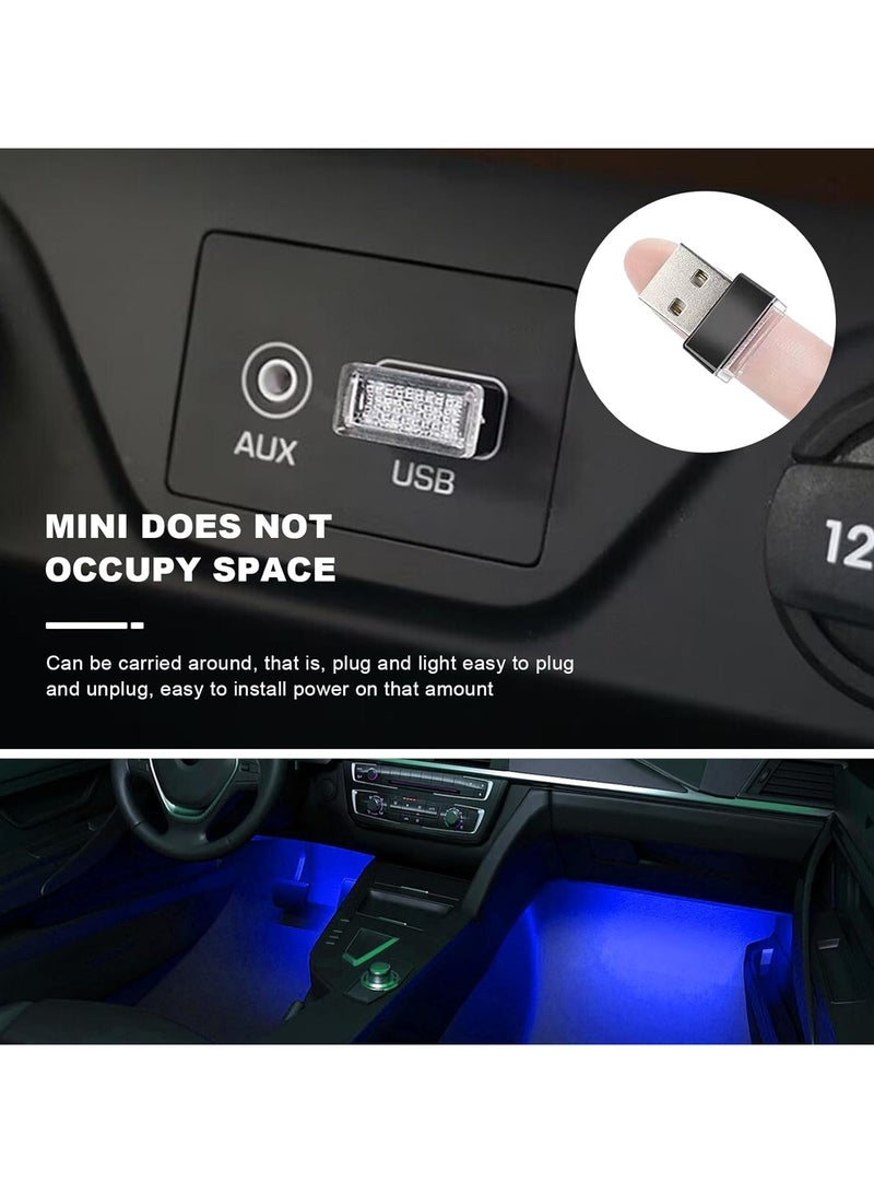 7 قطع من مصابيح LED USB لتزيين جو السيارة الداخلي، مصباح ليلي صغير مزود بمنفذ USB، إضاءة محيطة محمولة للسيارة، ملحقات داخلية عالمية للكمبيوتر المحمول باللون الأزرق - Image 5