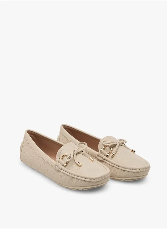 لو كونفورت Women's Bow Accent Slip-On Loafers