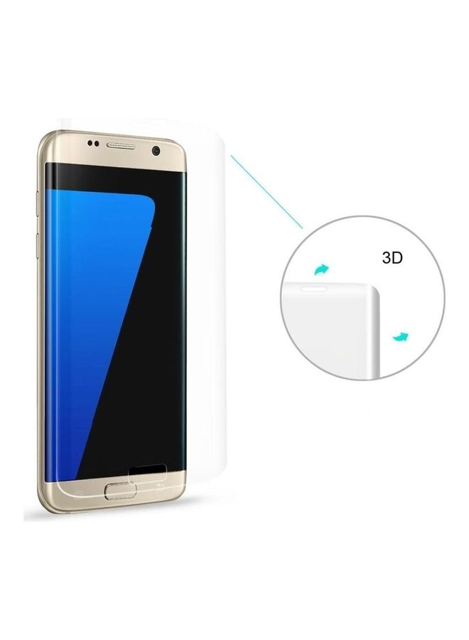 بي جي إم لاصقة حماية للشاشة منحنية 3D من الزجاج المقوى بدرجة صلابة 9H مثالية لهاتف سامسونج جالاكسي S7 إيدج شفاف - Image 4