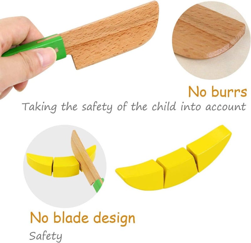 Mumoobear Mumoo Bear Wooden Kitchen Toys Cutting Fruits Vegetables Colorful Pretend Play Baby Puzzle Toys Children Early Educational Magic Stickers - Image 5