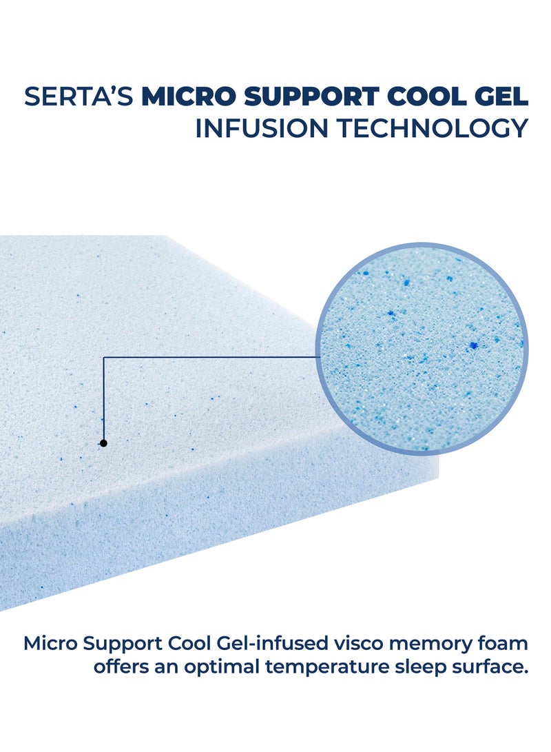 Serta مرتبة Premier Cool Gel ذات رغوة الذاكرة ومرتبة Hybrid Pocket Spring 183x213x30 سم | مرتبة في صندوق CAL King - Image 4