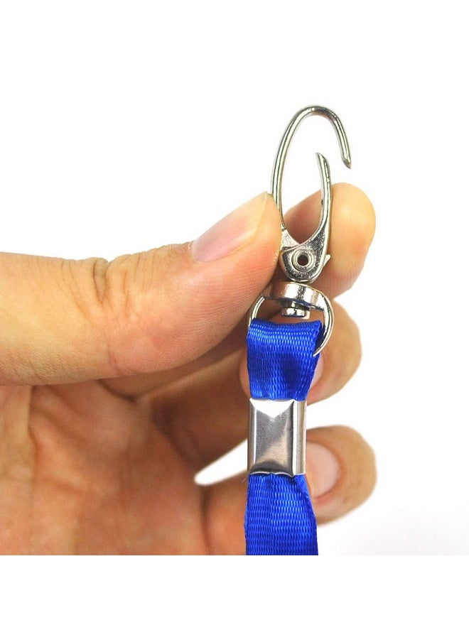 Bird Fiy Blue Lanyards 100Pcs Nylon Bulk Lanyard For Id Badgesbadge Lanyards Swivel Hooks Clips Great For Name Tags Badge (100Pcs Blue)  - Image 4