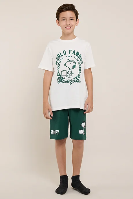 R&B Snoopy Print Shorts Pyjama Set