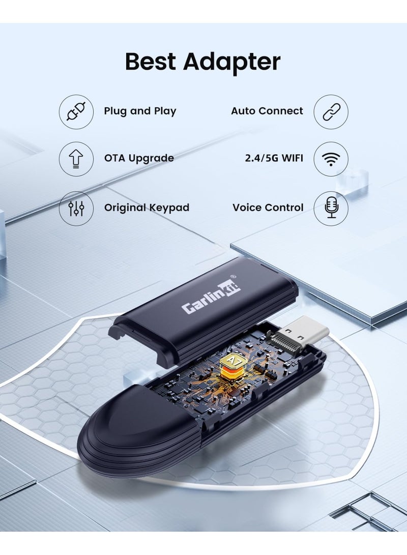 Carlinkit Mini SE Pro Wireless Adapter for OEM Wired CarPlay & OEM Wired Android Auto,Compatible with iOS 10 & Android 10 and Above, Fast Connection, No Latency - Deep Blue - Image 5