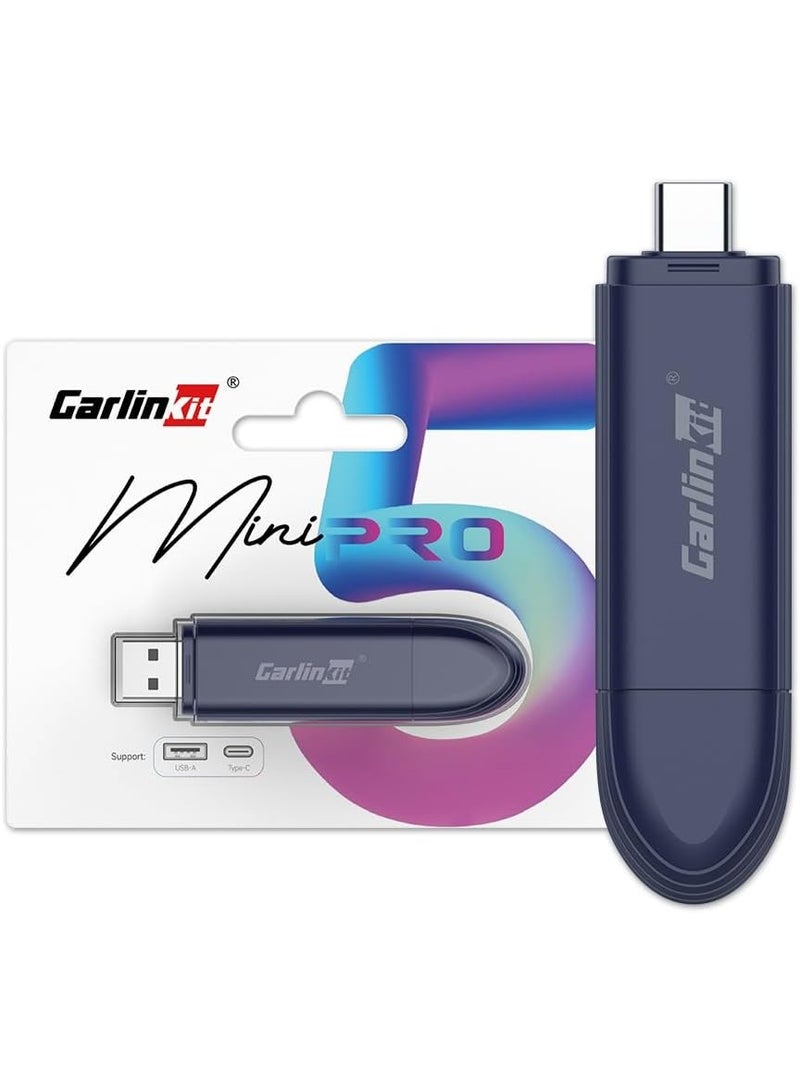 Carlinkit Mini SE Pro Wireless Adapter for OEM Wired CarPlay & OEM Wired Android Auto,Compatible with iOS 10 & Android 10 and Above, Fast Connection, No Latency - Deep Blue - Image 1
