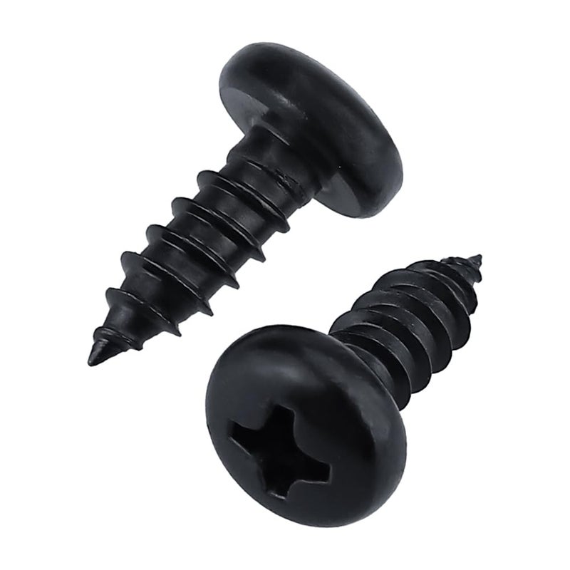 Glvaner #4 x 1/4 inch Phillips Pan Head Self Tapping Screws for Wood, Black Coated, 304 Stainless Steel 18-8, Round Head Sheet Metal Tek Screws, 100 pcs - Image 1