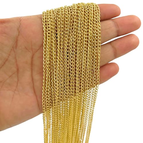 Tdas Chain for Jewellery Making Craft and DIY Purpose Necklace Extenders, Chain Extenders for Necklaces Stainless Steel Gold Silver Bracelet Anklet Extension Chains (Golden - 35 feet) - Image 3