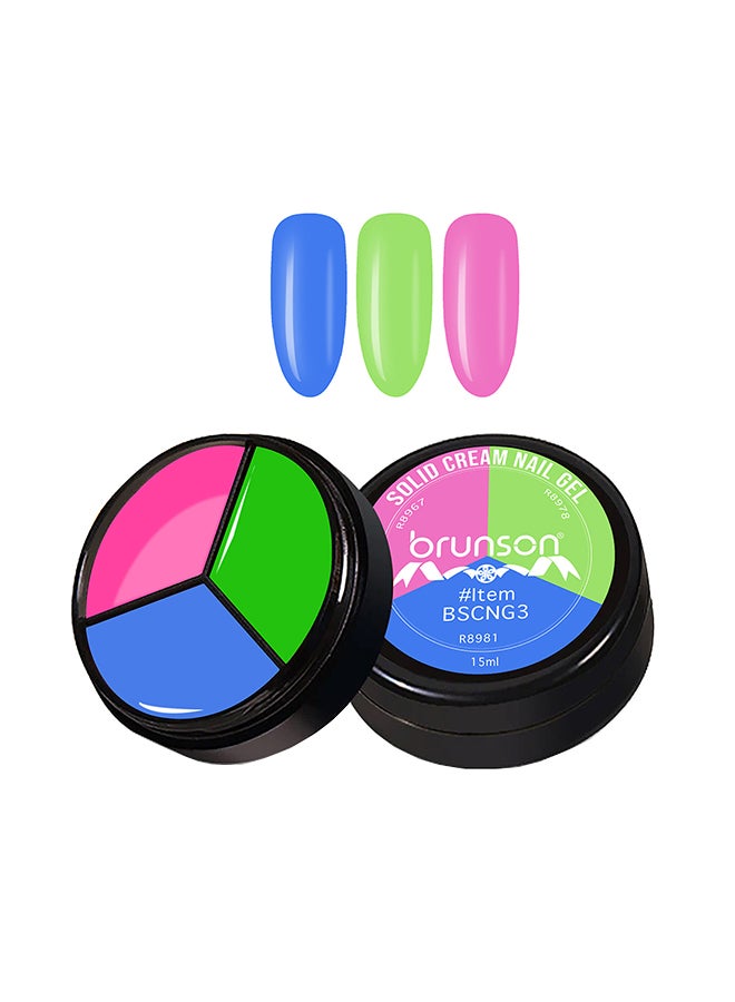 brunson 3 ألوان 3 في 1 طلاء أظافر جل UV كريم طلاء أظافر جل قابل للإزالة لون صلب فن الأظافر جل 15 مل BSCNG3