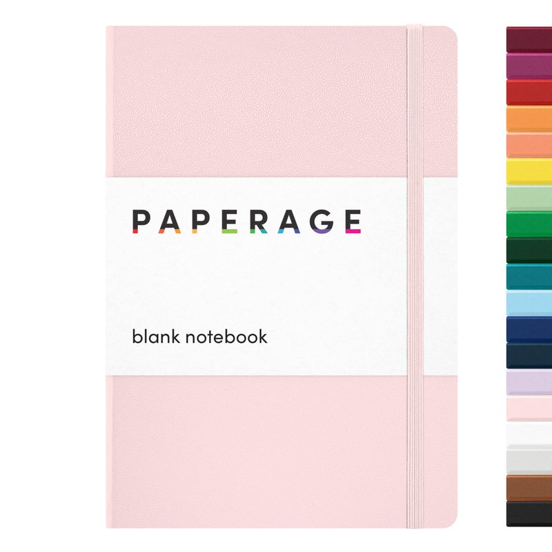 PAPERAGE Blank Journal Notebook, (Blush), 160 Pages, Medium 5.6 in x 8 in - 100 GSM Thick Paper â€“ Hardcover Journaling Notebook for Work, School, Note Taking or Sketching - Image 1