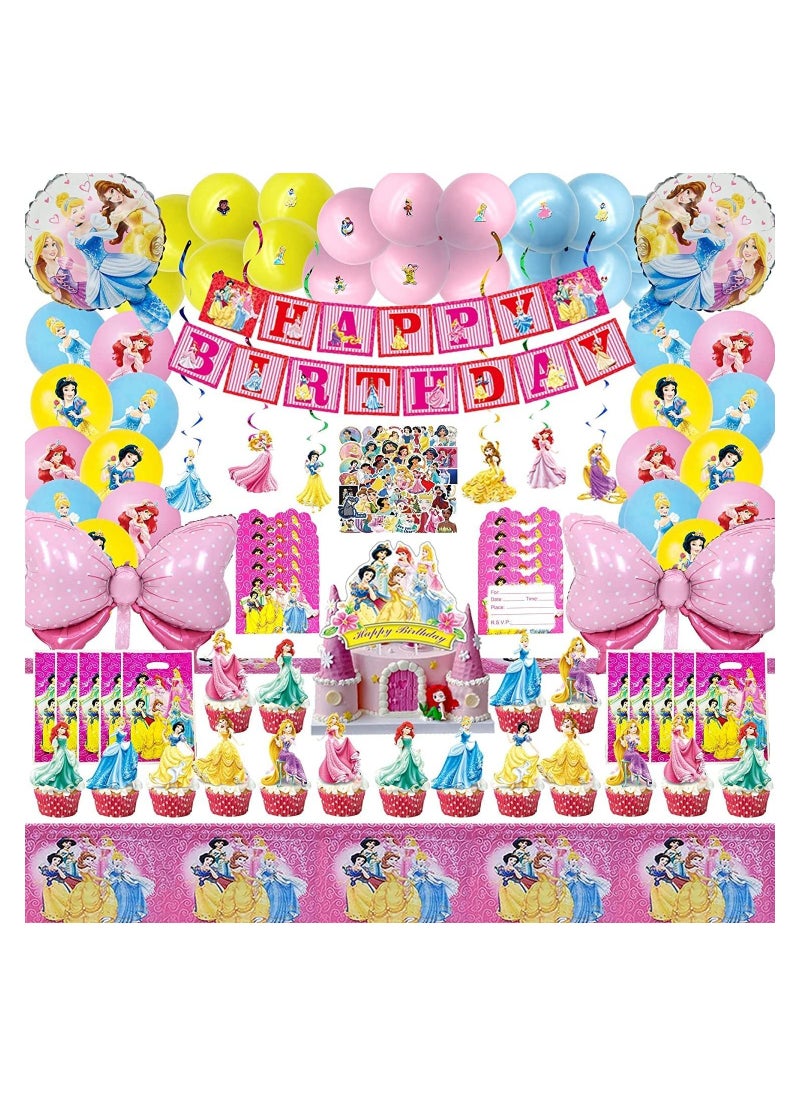 CASTANA - Princess Party Supplies,Birthday Decorations for Princess Party Supplies,Cinderella Cake Party Decoration Included Balloon,Birthday Decoration For girls - Image 1