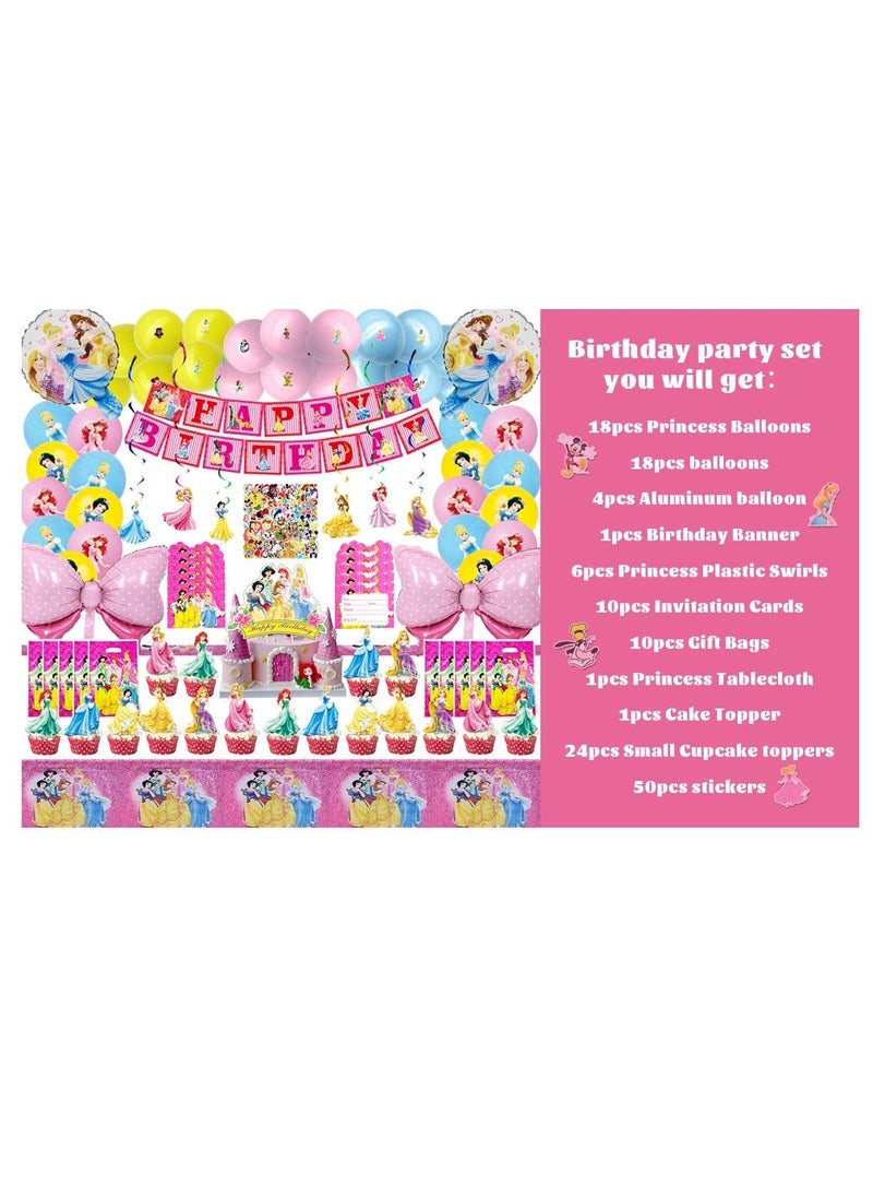 CASTANA - Princess Party Supplies,Birthday Decorations for Princess Party Supplies,Cinderella Cake Party Decoration Included Balloon,Birthday Decoration For girls - Image 1