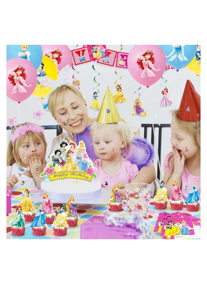 CASTANA - Princess Party Supplies,Birthday Decorations for Princess Party Supplies,Cinderella Cake Party Decoration Included Balloon,Birthday Decoration For girls - Image 1
