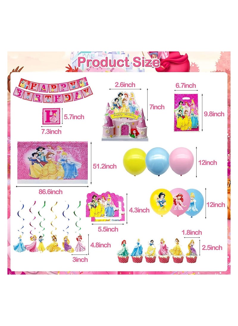 CASTANA - Princess Party Supplies,Birthday Decorations for Princess Party Supplies,Cinderella Cake Party Decoration Included Balloon,Birthday Decoration For girls - Image 1