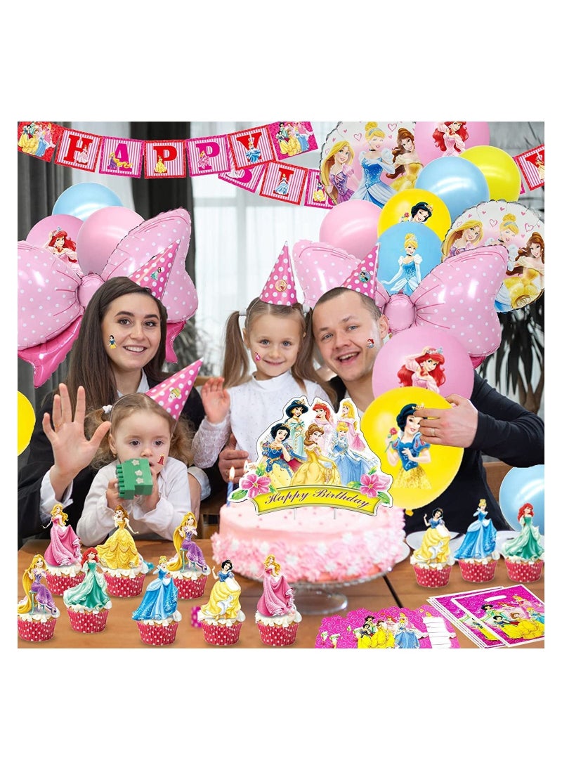 CASTANA - Princess Party Supplies,Birthday Decorations for Princess Party Supplies,Cinderella Cake Party Decoration Included Balloon,Birthday Decoration For girls - Image 1