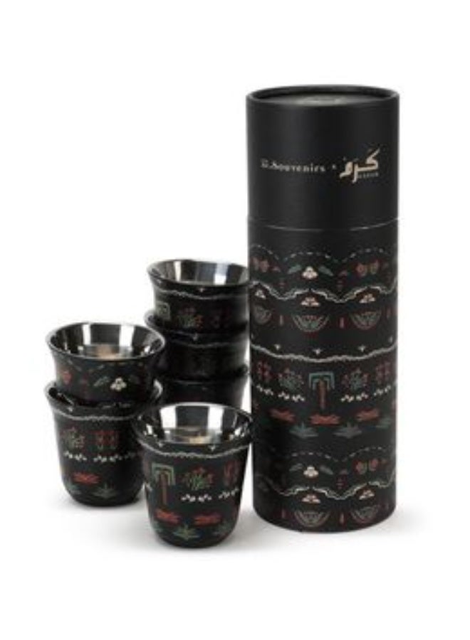 كرم طقم فناجين قهوة مجموعة نقوش القبائل السعودية - 6 قطع - SL-VB046 - Image 4