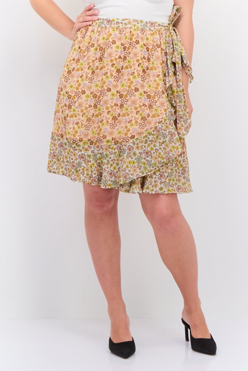 Scotch & Soda Women Floral Print Mini Wrap Skirt, Multicolor - Image 1