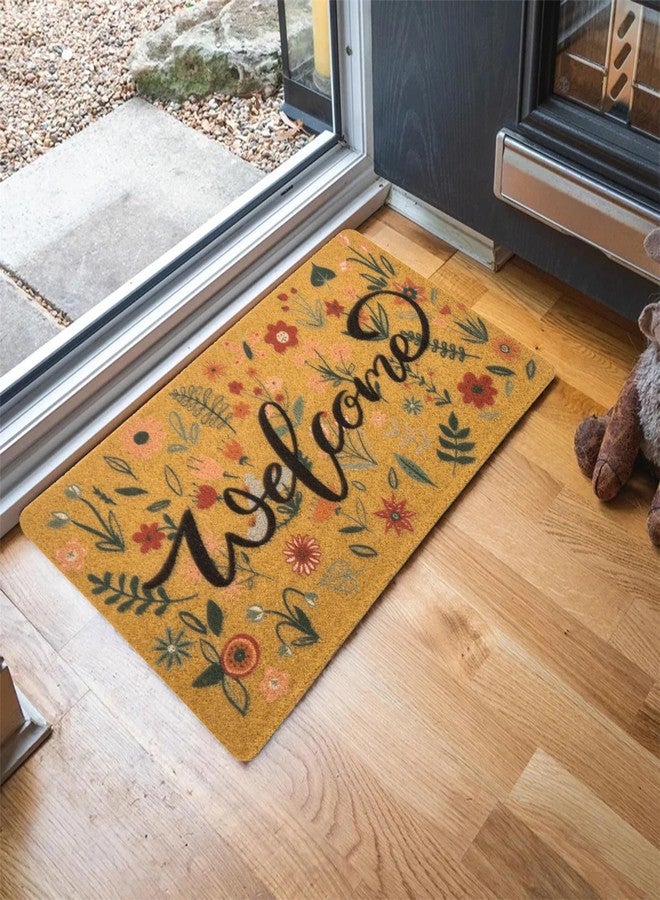 IZUS Floral Welcome-Doormats Front-Door - Spring Flower Home Decor Indoor-Mats Summer Non-Slip Seasonal Doormats 17x29inches - Image 2