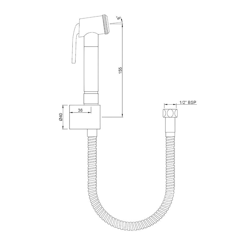 JAQUAR ALLIED Series HEALTH FAUCET/TOILET GUN (Chrome) | 1 m Stainless Steel Pipe, ABS Body | Toilet Spray Gun/Health Faucet Set with Pipe/Hose and Wall Hook | ALD-CHR-577 - Image 3