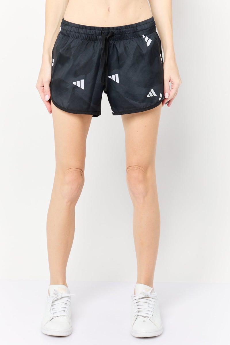 Adidas شورتات تدريبية للنساء برباط سحب، مقاس 4، أسود - Image 1