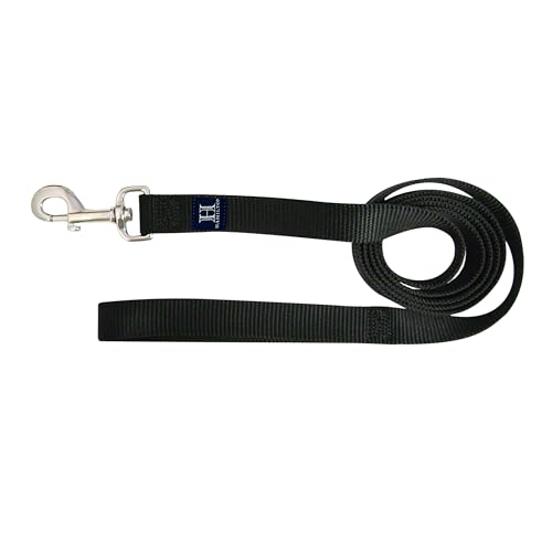 Hamilton Single Thick Deluxe Nylon Dog Leash with Swivel Snap, 5/8" by 6' Long, Black - Image 1