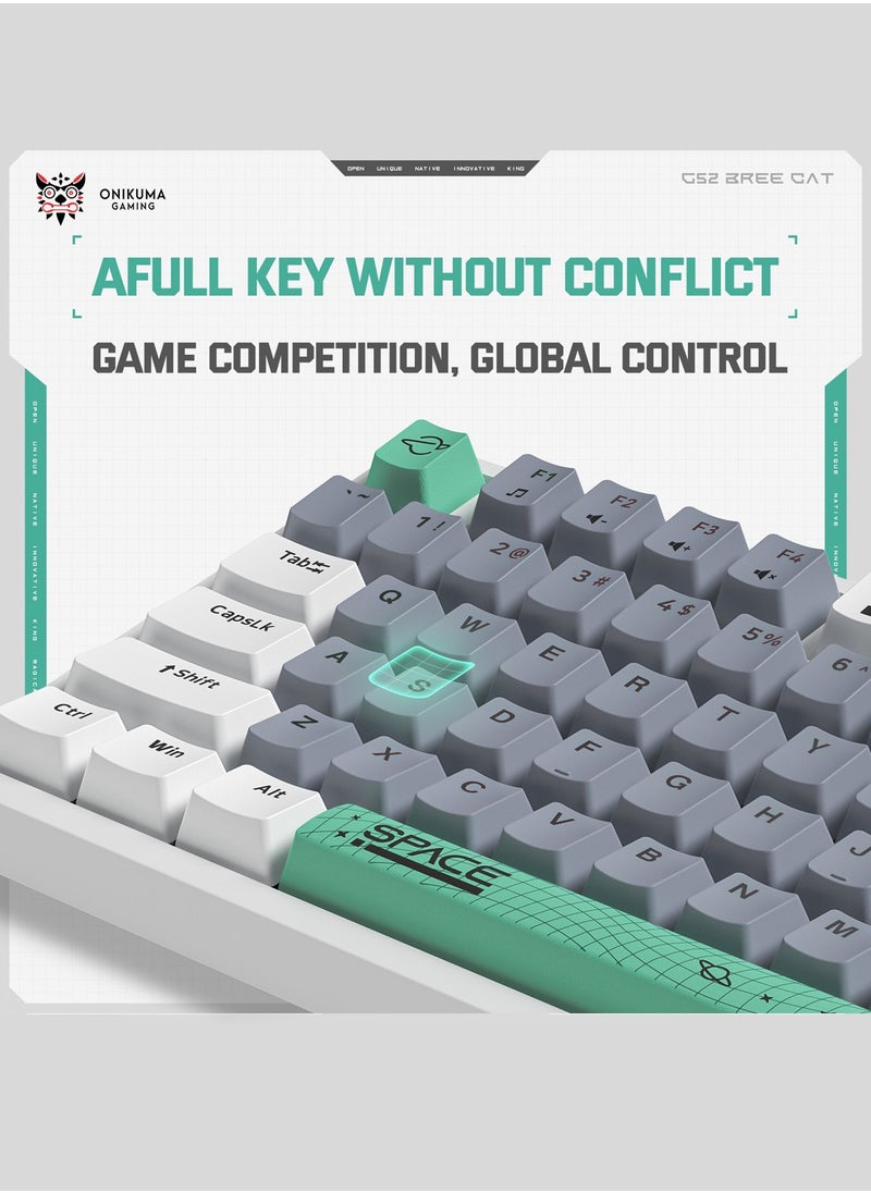 onikuma - Wired Mechanical Keyboard with Brown Switches,RGB Backlit 82 Keys 75% Compact Computer Keyboard for Gaming,Typing, Programming,Mixed Color Keycaps,Ergonomic - Image 1