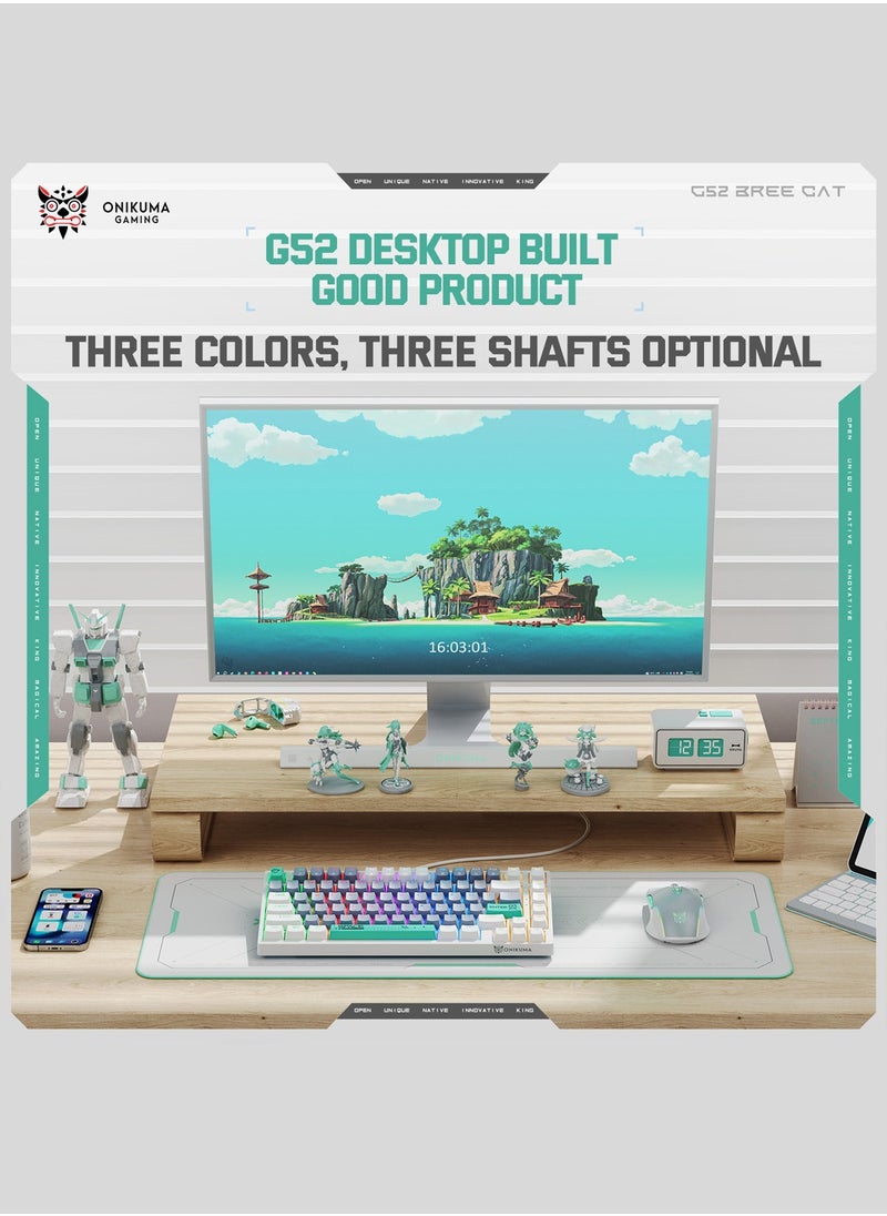 onikuma - Wired Mechanical Keyboard with Brown Switches,RGB Backlit 82 Keys 75% Compact Computer Keyboard for Gaming,Typing, Programming,Mixed Color Keycaps,Ergonomic - Image 1