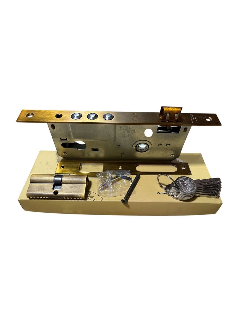 مجموعة قفل نقر ايطالى فائق الأمان مع 7 مفاتيح - نظام أمان للأبواب التركية شديد التحمل