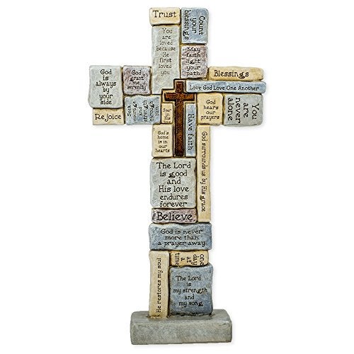Roman Giftware Inc Inspirational Crosswords Collection 125 H Crossword Table CrossReligious Inspirational Durable 6x1x12