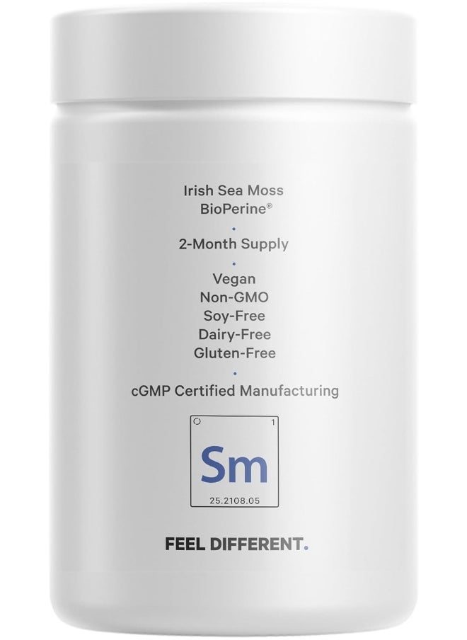 Codeage - Raw Wildcrafted Irish Sea Moss Supplement, Spirulina Algae, Bladderwrack Seaweed, Burdock Root, Black Pepper, Vegan, Non-Gmo, 120 Capsules - Image 1