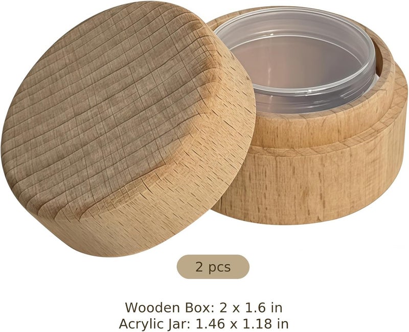 2 Pcs Wooden Tooth Box With Acrylic Jar, Laser Cartoon Engraved, Rounded Edges, Tooth Fairy Gift For Youngsters, Lost Teeth Storage - Image 3