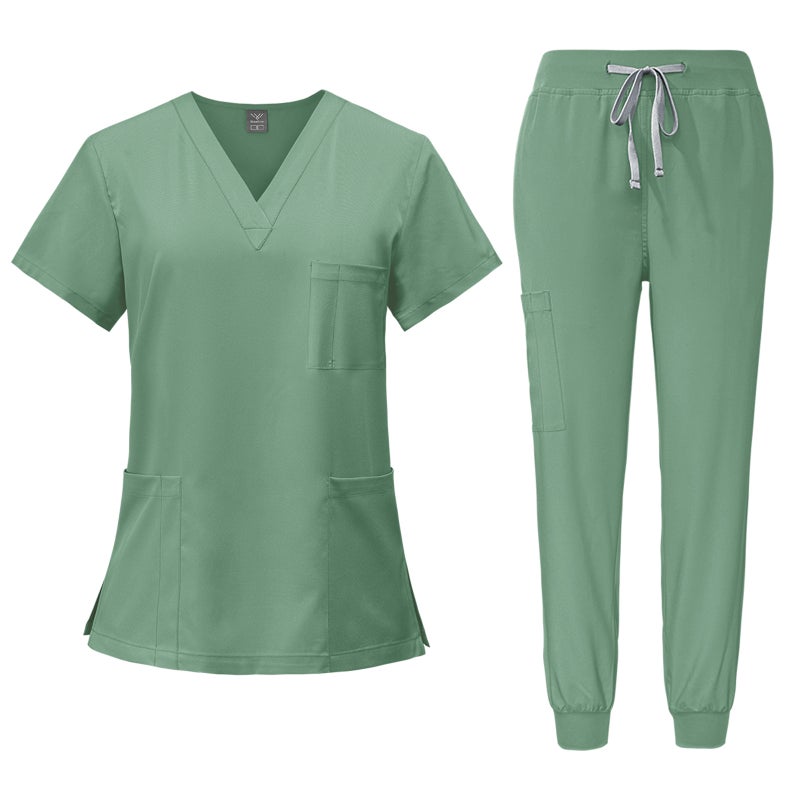 [Same Day Will Be Sent All Colors and Sized] Hand Wash Clothes for Men and Women, Quick-Drying Short-Sleeved Surgical Clothes, Nurse Pet Hospital Work Clothes - Image 1