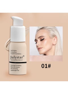 Julystar Soft Matte Finish Liquid foundation, foundation cream, foundation concealer, lasting makeup-free liquid foundation(Pearly white)  - Image 2