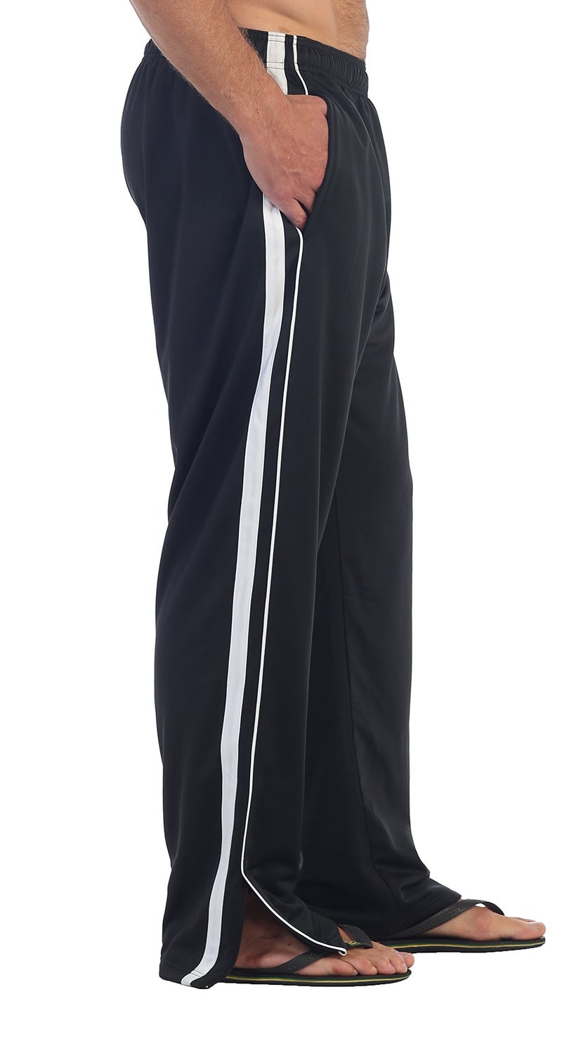 Gioberti Mens Athletic Track Pants, Black White, Medium - Image 1