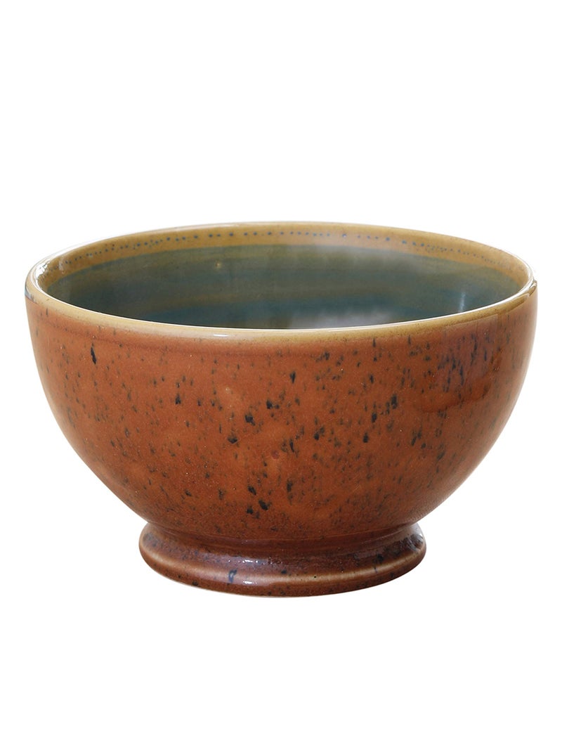 miah decor Handcrafted & Double Glazed Ceramic Serving Bowl-Brown & Green- Set of 2 Microwave & Dishwasher Safe - Image 3