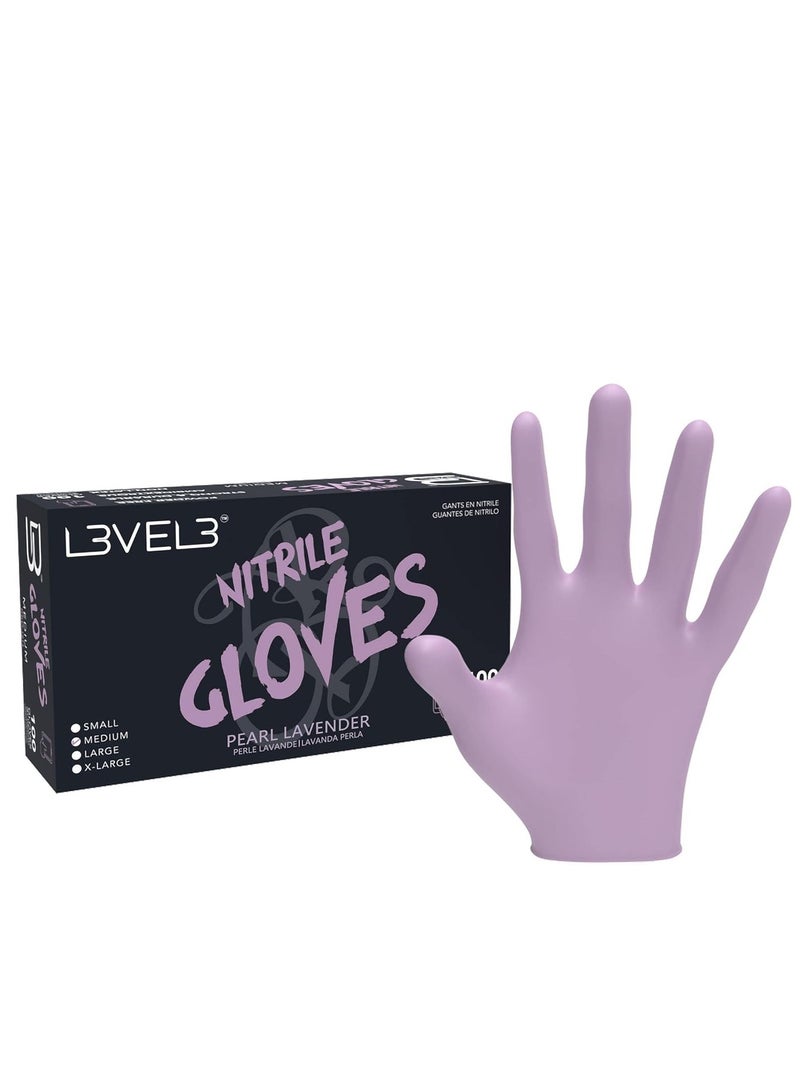 L3VEL3 Level 3 Nitrile Gloves - Professional Heavy Duty Disposable Gloves - Latex Free - Fits Snug - Box of 100 - Large  - Image 1