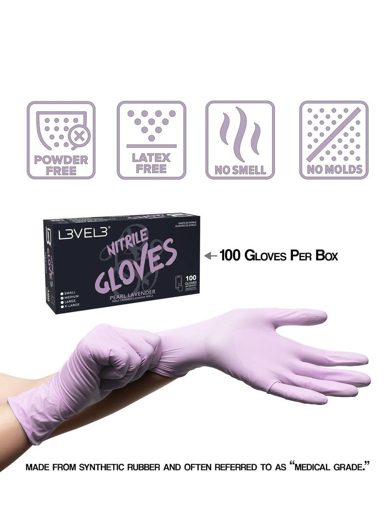 L3VEL3 Level 3 Nitrile Gloves - Professional Heavy Duty Disposable Gloves - Latex Free - Fits Snug - Box of 100 - Large  - Image 4