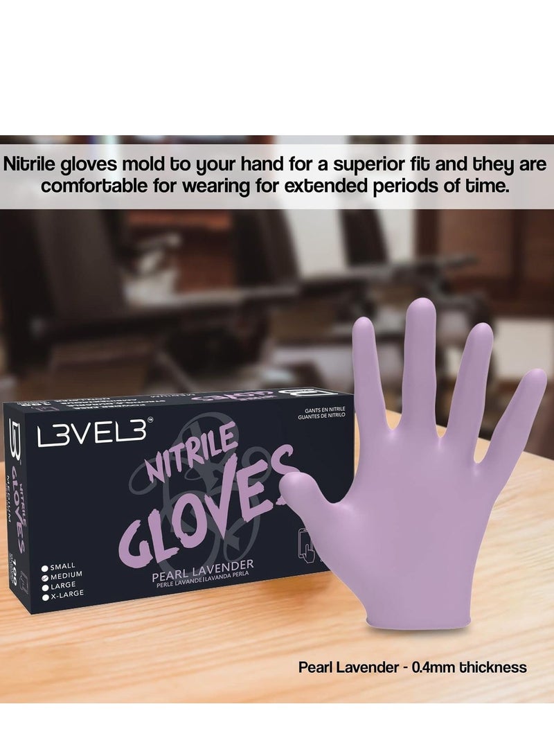 L3VEL3 Level 3 Nitrile Gloves - Professional Heavy Duty Disposable Gloves - Latex Free - Fits Snug - Box of 100 - Large  - Image 2