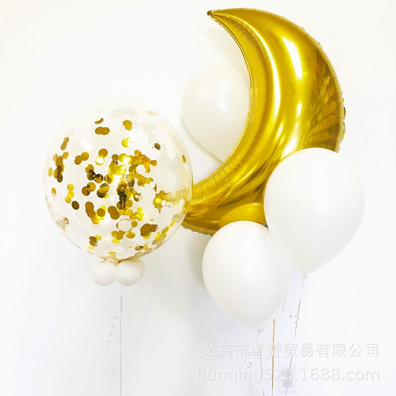 28 Inch Large Moon Aluminum Film Balloon Tanabata Baby Birthday Party Decoration Aluminum Foil Balloon - Image 4