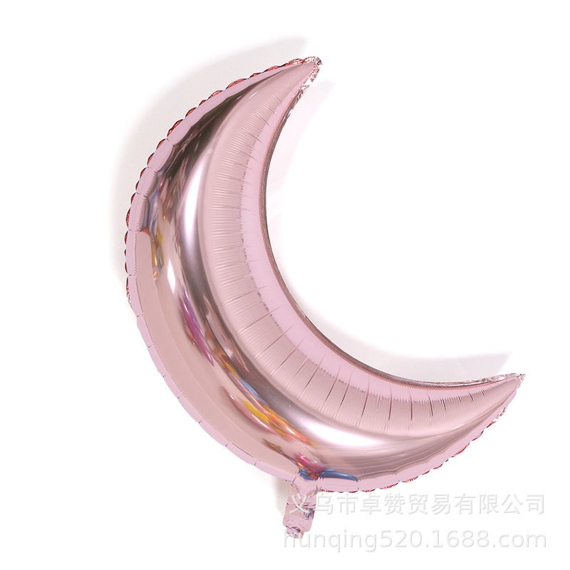 28 Inch Large Moon Aluminum Film Balloon Tanabata Baby Birthday Party Decoration Aluminum Foil Balloon - Image 1