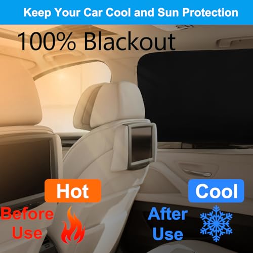 Ovege Car Window Shades Magnetic 4pcs-Blackout Side Window Shade for Baby in Car Privacy Curtain UV Protection - Image 4