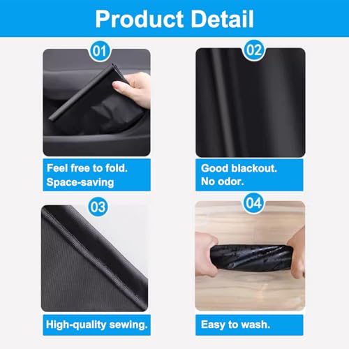 Ovege Car Window Shades Magnetic 4pcs-Blackout Side Window Shade for Baby in Car Privacy Curtain UV Protection - Image 5