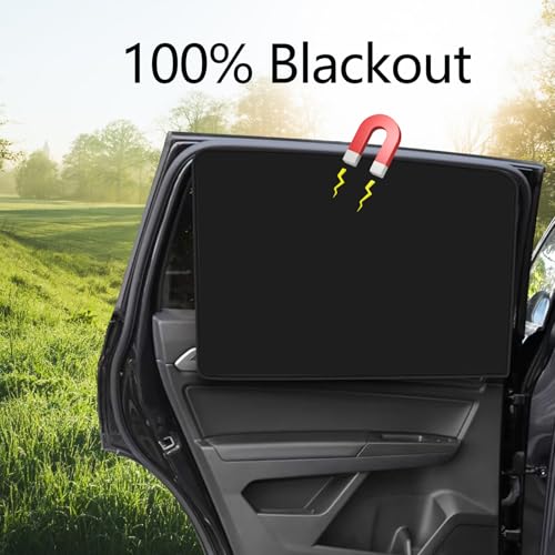 Ovege Car Window Shades Magnetic 4pcs-Blackout Side Window Shade for Baby in Car Privacy Curtain UV Protection - Image 3