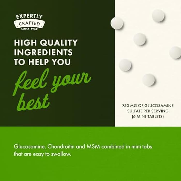 Swanson Glucosamine, Chondroitin & MSM - Cartilage & Joint Health Supplement* - Supports Mobility & Flexibility* - Easy-to-Swallow Mini Tablets - Gluten Free & Non-GMO - 360 Mini-Tablets (2 Pack) - Image 5