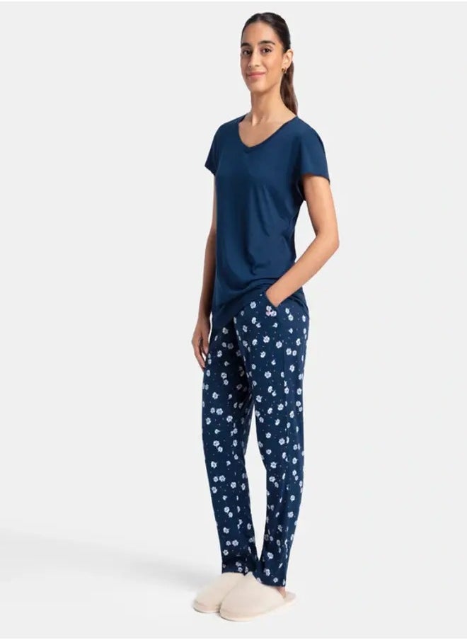 JOCKEY - Jockey RX85 Women's Micro Modal Cotton Short Sleeve T-Shirt & Pyjama Sleep Set - Image 1