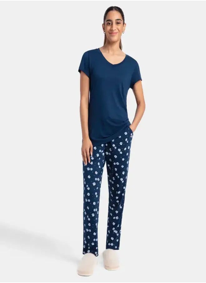 JOCKEY - Jockey RX85 Women's Micro Modal Cotton Short Sleeve T-Shirt & Pyjama Sleep Set - Image 1