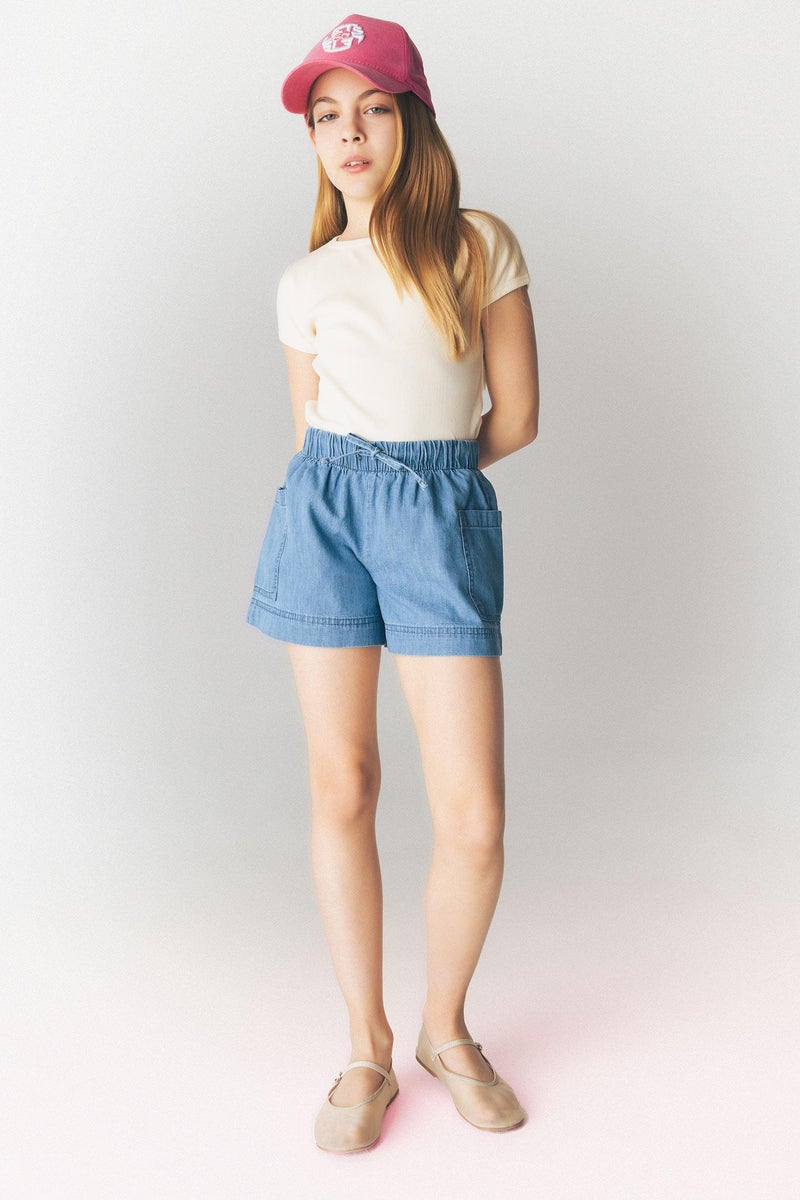 DeFacto Blue Girl Girl Denim Shorts Casual - Image 2