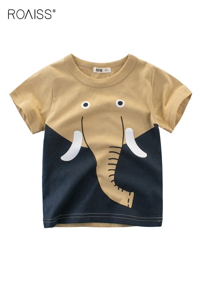 roaiss 3PCS Summer T-shirt Set, Boys Short Sleeve Cotton Tops with Animal Prints, Stylish Unique T shirt for Boys, Suitable for Daily Wear or Any Occasion - Image 3